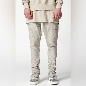 Fear of God Essentials Drawstring Cargo Pants Silver Gray size Medium like new!